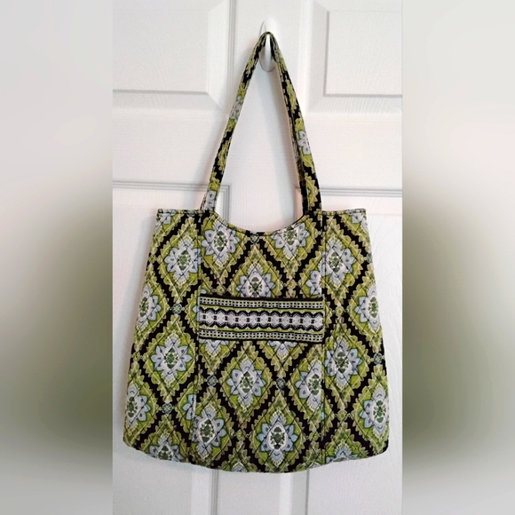 Vera Bradley Handbags - Retired Vera Bradley Quilted Cambridge Tote Bag - Green and Blue Boho Pattern